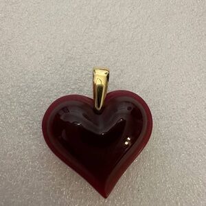 Elegant Red Heart Pendant with Gold Accent